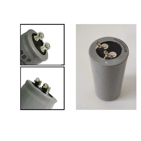 600uF 250VAC Motor Starting Capacitor With Durable ABS Shell For Smooth Startup And Rock Solid Motor Boost Built To Last For Single Phase Motors Industrial Equipment And Home Appliances gray cylindrical capacitor with screw terminals