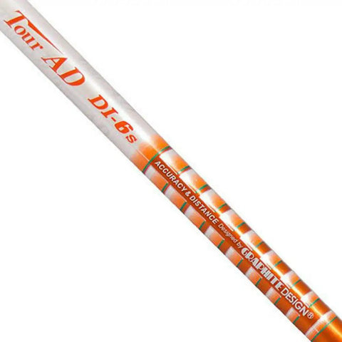 Dope Graphite Tour AD DI 7 Driver Shaft Upgrade In Vivid Orange With Stiff Seventy Four Gram Flex Bundle loaded with adapter.