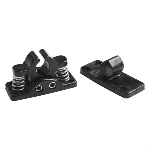 Heavy Duty Stainless Steel Door Catch Spring Loaded Mechanism For Double Roller Lock Smooth Operation Perfect For RV Camper Boat Secure Latch in black.