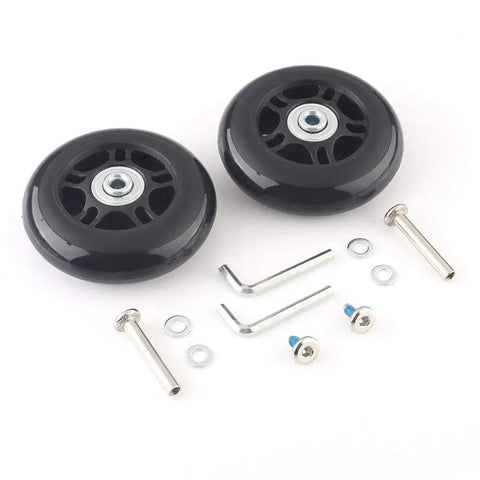 Freshen Your Gear With This Premium 2-Piece Luggage Wheel Replacement Kit Featuring Heavy Duty Inline Roller Design, 90X24mm size.