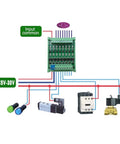 Diagram of 8-Channel PLC Amplifier Board With Optocoupler Isolation For NPN Signals, connected to industrial components.
