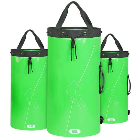 All In One Climbing Rope Bag For Outdoor Climbing And Caving And Mountaineering With Drawstring Closure And Shoulder Strap Lightweight 45L green