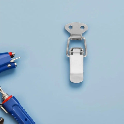 Cool 10 Pack Heavy Duty Stainless Steel Toggle Latch Clamps For Tools Drawers And Cabinets Quick Pull Hasp Catch Buckle That Slams Tight No Sweat Super Durable Rust Proof Gear You Can Count On. Stainless steel toggle latch clamp on blue background for cabinet and toolbox use
