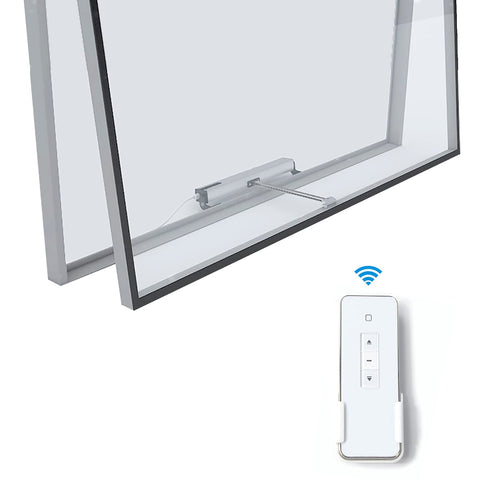 Adjustable Electric Window Opener With Single Chain Actuator, Stroke From 3.94 Inches To 15.75 Inches, Built In Receiver, AC 100 To 240V