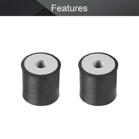 Heavy Duty M6 Rubber Vibration Isolator 20 By 25mm With Female Thread Shock Absorber Mount For Mini Split Heat Pumps Water Pumps Diesel Engines Harvester And Generators Anti Vibration Isolation Mount, two black rubber mounts