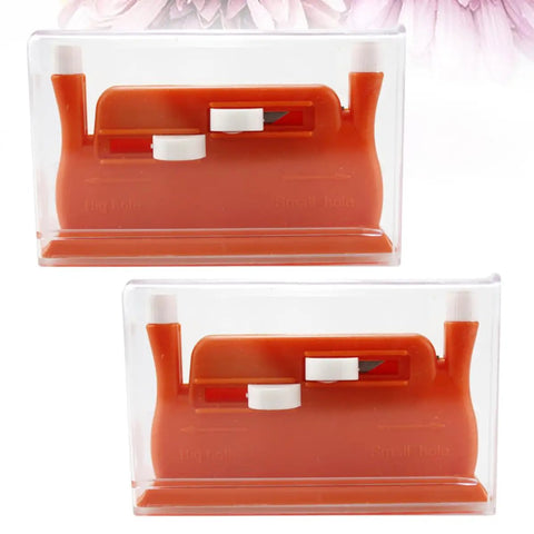 Mini Red Needle Threader Set For Easy Sewing No Fuss Quick Threading Ideal For Home And Shop Great Gift For Elderly People With Dim Eyes Thumb Threader Tool For Hand Sewing And Craft, red plastic case