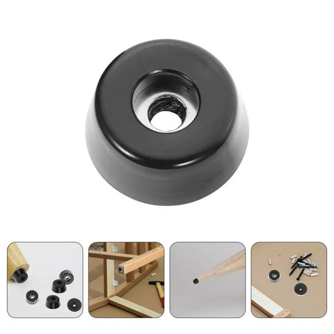 Rubber Feet Pads With Screws For Cutting Boards And Furniture Non Slip Table And Chair Bumpers For Home Use Keeps Surfaces Safe And Stable Durable Rubber Construction 30 Pack showing individual pad with screw hole.