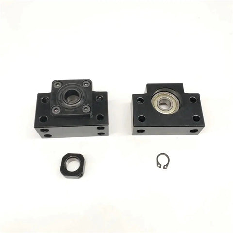 Upgrade Your CNC Setup With This Sweet 2Set Ballscrew End Support Kit Featuring A Solid BK12 And Two BF12 Units Perfectly Sized For SFU1605 SFU1604 Screws To Crush It Smoothly. Image showing BK12 and BF12 units with metal construction.
