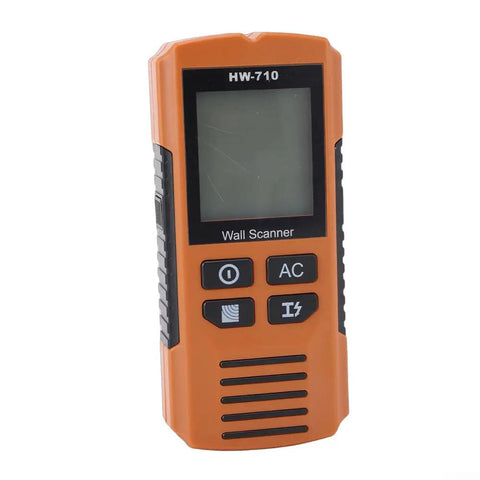 Minhe HW-710 5-in-1 Wall Detector | Multifunctional Metal Stud Finder with AC Wire Tracing | Deep Scan up to 80mm for Drywall & Wood – LCD Display, orange wall scanner.