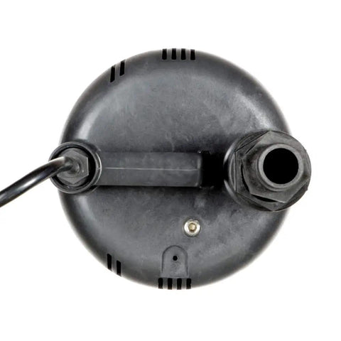 Top view of black Submersible Utility Pump For Home Flooding And Basement Drainage, 115V PSC Motor, Energy Efficient.