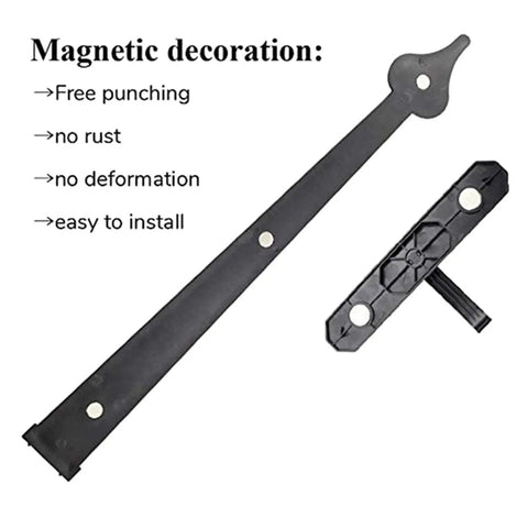Solid 6 Piece Garage Door Handle And Hinge Kit Heavy Duty Steel decorative hardware with mounting accessories and installation features.
