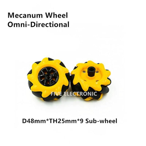 Mecanum wheel set for robot cars, omni-directional wheels, nine sub-wheels, smooth multi-directional movement, DIY projects