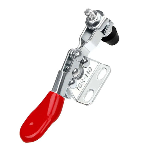 Single clamp from Six Piece Push Pull Toggle Clamp Set With Horizontal Quick Release Self Locking Linkage Beefy Downward Pressure And Steady Clamping Power Reusable Hand Tools For Wood Metal And DIY Projects.