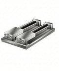 Built Tough Multi Station Machining Vise With Killer Workholding Clamps And Precision Stepped Copper Alloy Plates 300X220X16mm Two Rows shown from top angle