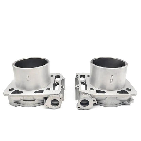 Professional Grade Rugged Front And Rear Cylinder Kit With Crankshaft Bearings And Gaskets Drop In Engine Rebuild For HS800 YS800 MS800 ATV UTV showing two aluminum cylinder blocks.