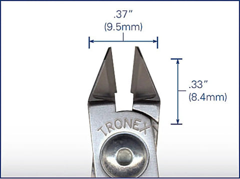 Cutters With Taper Head Relieved Flush Edges And Standard Handle Made In Usa From High Grade Alloy Steel showing jaw dimensions
