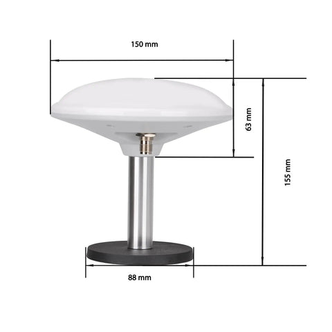 Four System GNSS Antenna With Magnetic Base And TNC Male Connector dimensions for GPS Beidou GLONASS Galileo positioning