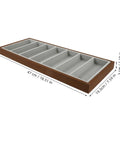 Slick Wooden Sunglasses Display Plate Featuring Seven Grid Slots For Eyeglasses Organization Durable Desktop Holder Stand ideal for home or office.