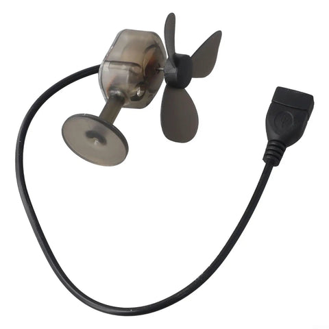 Wind Power Mini Turbine USB Charger For Outdoor Adventures 5W Portable Wind Generator in black with clear casing