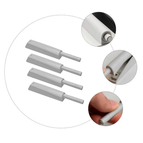 4 Piece Cabinet Push Open Latch Set Bringing Zero Drama Touch To Open Hidden Rebounder Hardware For Bedroom Bathroom Doors Tough plastic latches