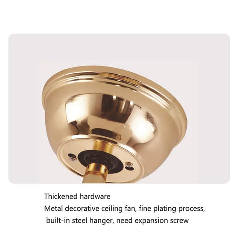 42 Inch Crystal Chandelier Ceiling Fan With Invisible Blades And Wall Control Featuring Slick Airflow And Top Shelf Led Illumination Offering Three Color Tint Options For A Gold Room Refresh - close-up of the gold metal hardware.