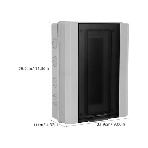 Solid Outdoor Waterproof Electrical Enclosure Box With Reinforced Ps Structure, measuring 28.9cm x 22.9cm x 11cm, ideal for safeguarding wiring.