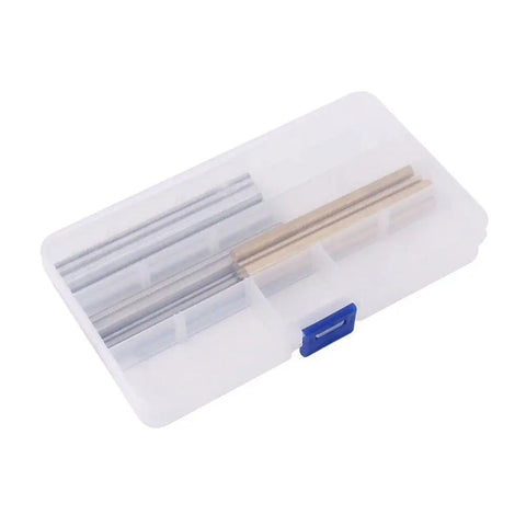DIY Metal Rod Set 21 Pcs Brass, Stainless Steel, Aluminum Lathe Bar Stock in clear storage box, 2mm to 8mm diameters, for craft and hobby use