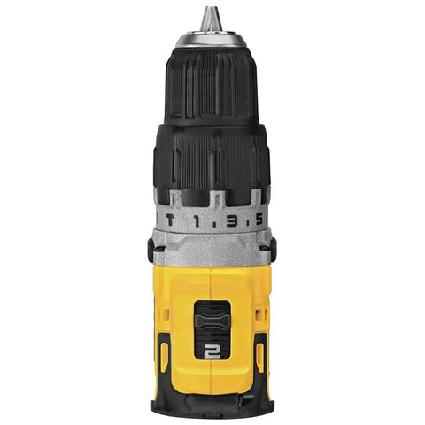 Xtreme 12V Drill Driver Kit With Three Eighths Inch Chuck, cordless power tool, front view, yellow and black design.