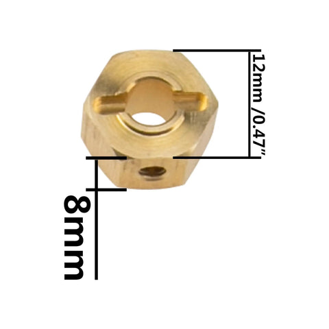 Brass 12mm Hex Wheel Hub Drive Adapter For One Tenth RC Crawler Fits Axial SCX10 Wraith 90027 90046 Tamiya CC01 D90