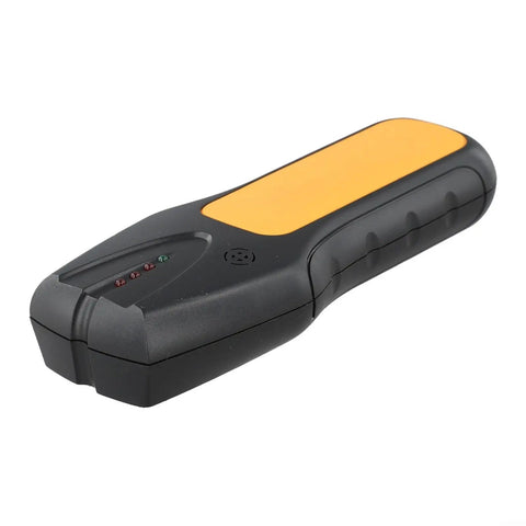 3-in-1 Wall Scanner Stud Finder for Wood Metal and Live Wire Detection, handheld electronic sensor detector, black and orange design.