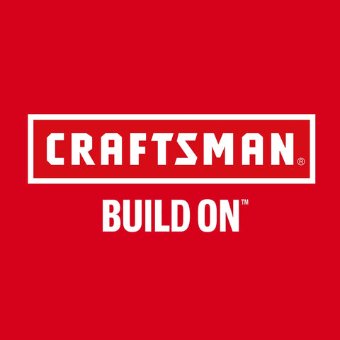 Craftsman Oil Free Portable Air Compressor 26 Gallon Tank 150 PSI Max logo on red background with Build On slogan.