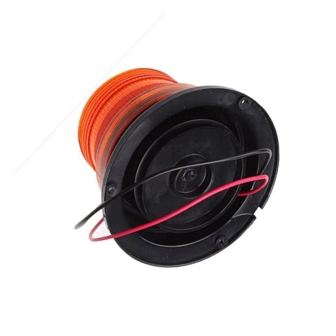 Beefy Amber Led Strobe Beacon Light For Genie Boom Lifts Replacement Warning Flasher Lamp 56704GT 20189GT showing orange lens and base with wiring.