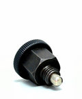 Top Notch Indexing Plunger With Reliable Locating Pin For The Shop Floor M6 Threaded Hardware No Locking Nut Needed, angled view of plunger.