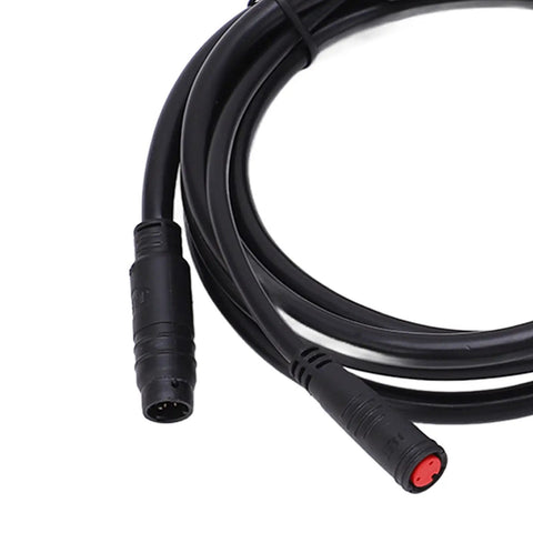 Close-up of black 1 To 5 Electric Bike Wiring Harness With Controller Throttle Display Brake And Lamp Connectors for E Bike Conversion