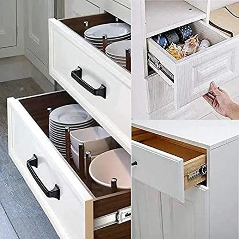 Heavy Duty Push To Open Drawer Slides With Full Extension Soft Close Ball Bearing Runners in kitchen drawers, showcasing smooth glide performance.