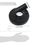 Universal 9 Inch Angle Grinder Cover With Heavy Duty Tough As Nails Debris Extraction Shroud size reference diagram.