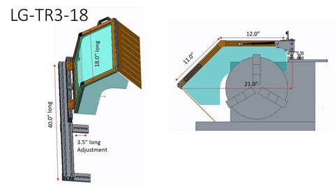 Metal Lathe Guard Hinged Chuck Shield For Up To 12 Inch Chucks, 18 Inch Wide OSHA Compliant Safety Shield diagram
