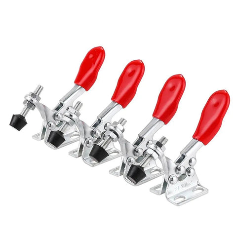 Heavy Duty Toggle Clamps With Antislip Rubber Tip For 60 Lb Holding Capacity Vertical Removal Tool In Galvanized Carbon Steel Build, four-pack