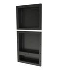 Black Triple Niche Recessed Shower Shelf With Three Built In Shelves Install Horizontal Or Vertical Ready To Tile Surface 16x34x4