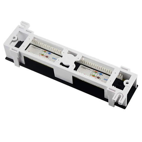 Cat6 12 Port Unshielded Patch Panel With Rack And Wall Mount Brackets For Solid Gigabit Speed Includes Mini Punch Down Tool and Color Coded Ports.