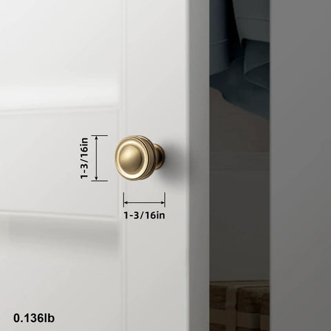 Champagne Bronze Round Cabinet Knobs Six Pack With Smooth Domed Top And Subtle Flared Base For A Polished, Modern Kitchen Look On Cabinets And Drawers