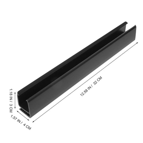 Two Pack Golf Cart Windshield Clips Black Plastic Strips Easy Install No Tools Needed For Quick Fit, shown with dimensions