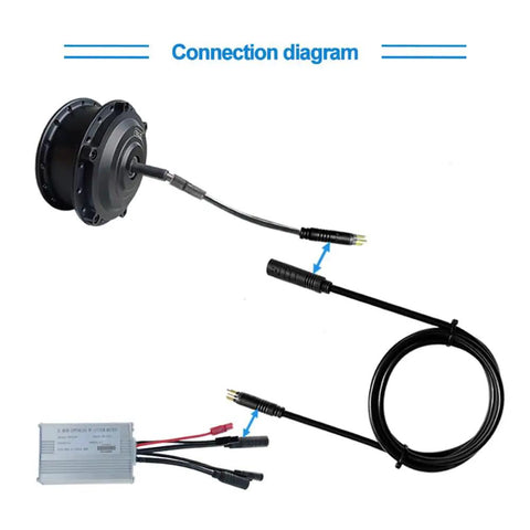 E Bike Motor Extension Cable 9 Pin Waterproof Female To Male Connector connection diagram for wheel motors and controller