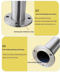 Heavy Duty 304 Stainless Steel Cable Railing Posts Built Tough Adjustable Deck Balusters Weather Ready Metal Railing System with thick base and durable splicing.