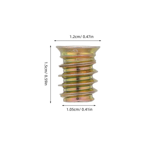 Ultimate 1/4-20x15 Wood And Cabinet Threaded Inserts Kit Includes Wrench For Easy Assembly Fasteners To Fix Furniture And DIY Projects With Durable Metal Nut Inserts For Tight Spots, metal insert 1.5cm x 1.2cm