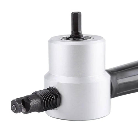 Pro Grade Double Head Sheet Metal Nibbler Attachment for Power Drill Heavy Duty Cutter Kit close-up view