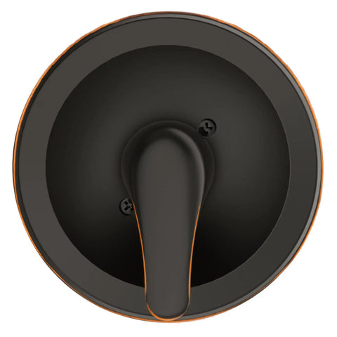 Middleton II Transitional Single Handle Shower Valve Trim With Escutcheon In Oil Rubbed Bronze One Quarter Turn Stop Brass Waterways
