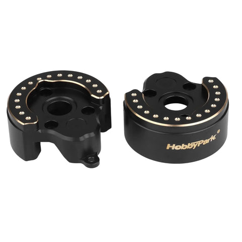 Brass Front And Rear Portal Cover Steering Knuckle Counterweights for Vanquish VS4 10 1 10 RC Crawler F10 showing side view
