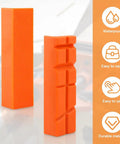 Heavy Duty 4 Inch Vise Jaw Pads With Magnetic Soft Jaw Covers For Bench Vise Replacement No Sweat Installation Provides Knockout Protection Handles Woodworking Metal Or Plastic Clamping Tasks Slick Grip Guaranteed, orange rubber pads with textured and smooth surfaces.