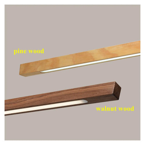Modern Wood LED Pendant Lights Minimalist Wooden Hanglamp for Bedroom Dining Room Study Office Bar Luminaire Suspension, pine wood and walnut wood design